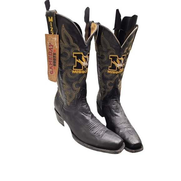 NCAA Missouri Tigers Men's Board Room Style Boots‎ NWT Embroidered Men's Sz 9.5D - Picture 6 of 12